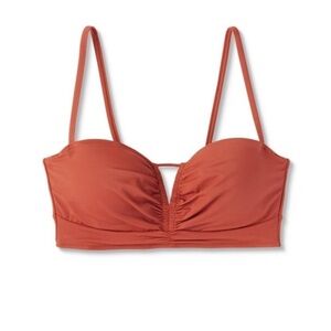 Women's Longline Cinch Front Keyhole Bikini
Top - Shade & Shore Rust 36DD